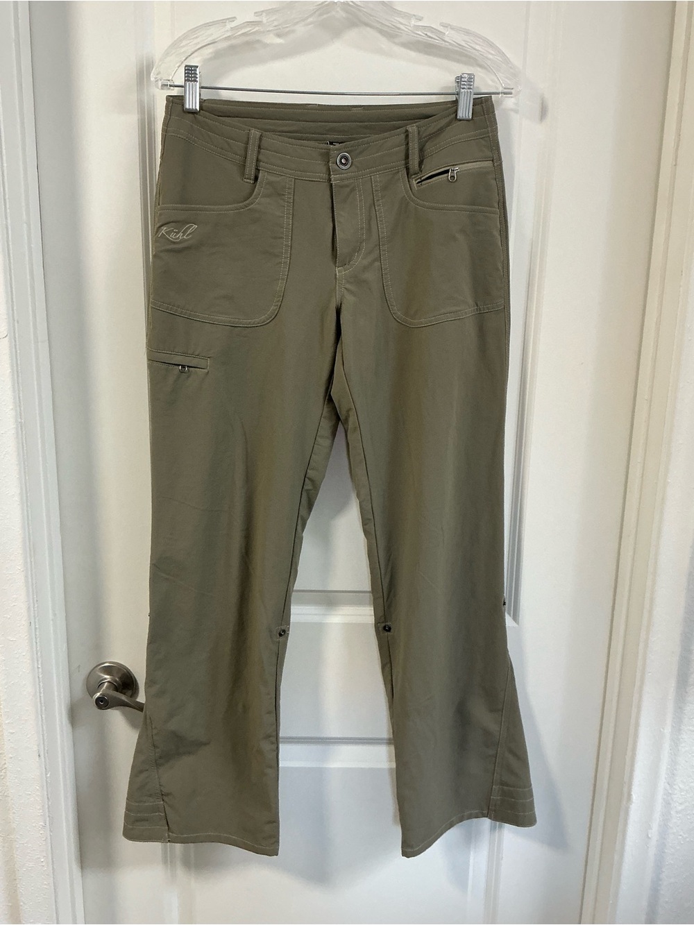 Kuhl Women’s Olive Green Splash Roll up hiking Pants Size 4 Short Convertible